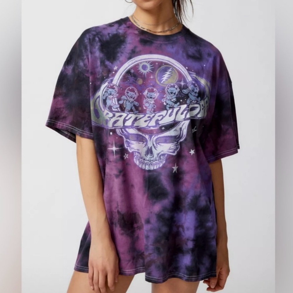 NWT Urban Outfitters Grateful Dead Space Bears Tie-Dye T-Shirt Dress